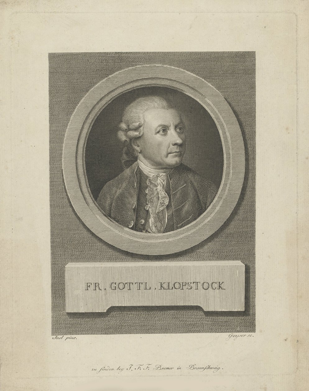 Porträt von Friedrich Gottlieb Klopstock von Friedrich Christian Gottlieb Geyser
