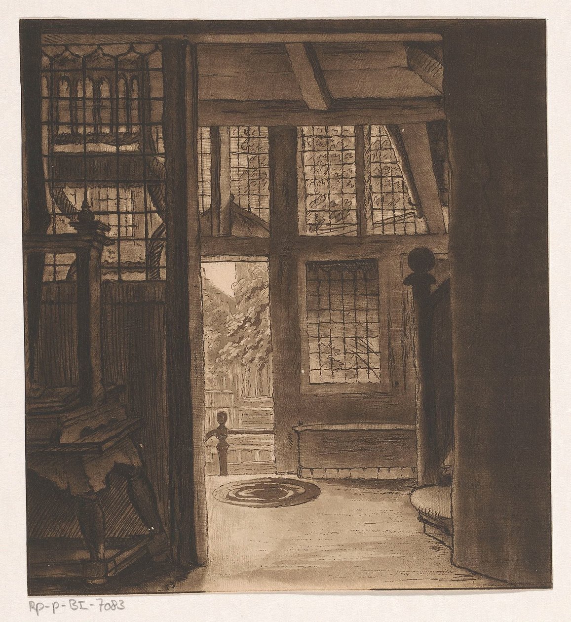 Innenraum des Hauses von Rembrandt von Friedrich Christoph Dietrich