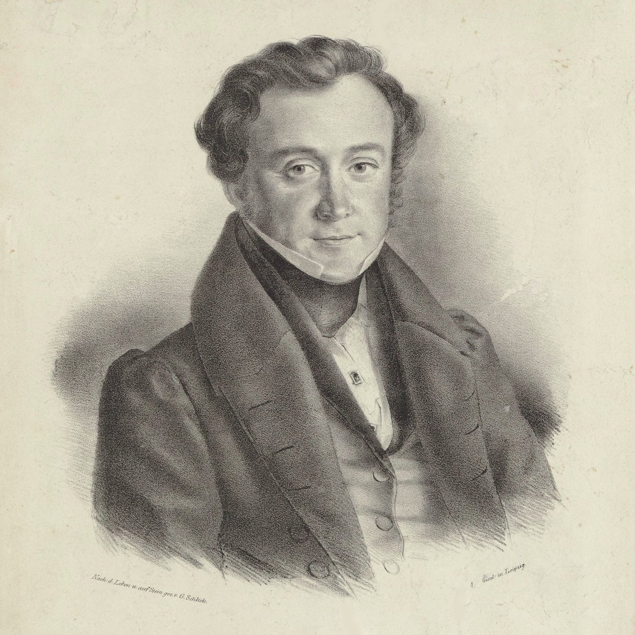 Porträt des Komponisten Johann Wenzel Kalliwoda 1801-1866 von Friedrich Gustav Schlick