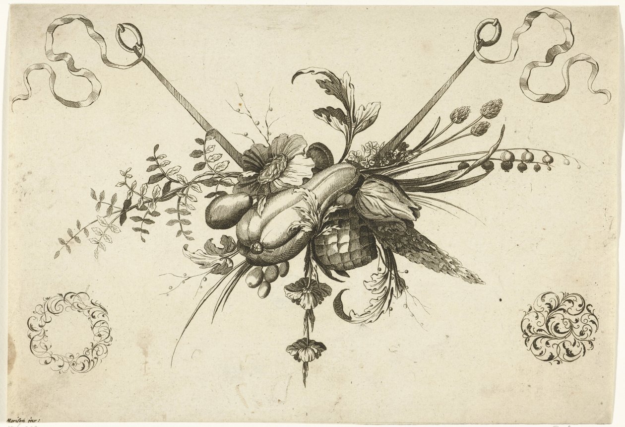 Feston mit Blumen, Blättern und Früchten von Friedrich Jacob Morisson