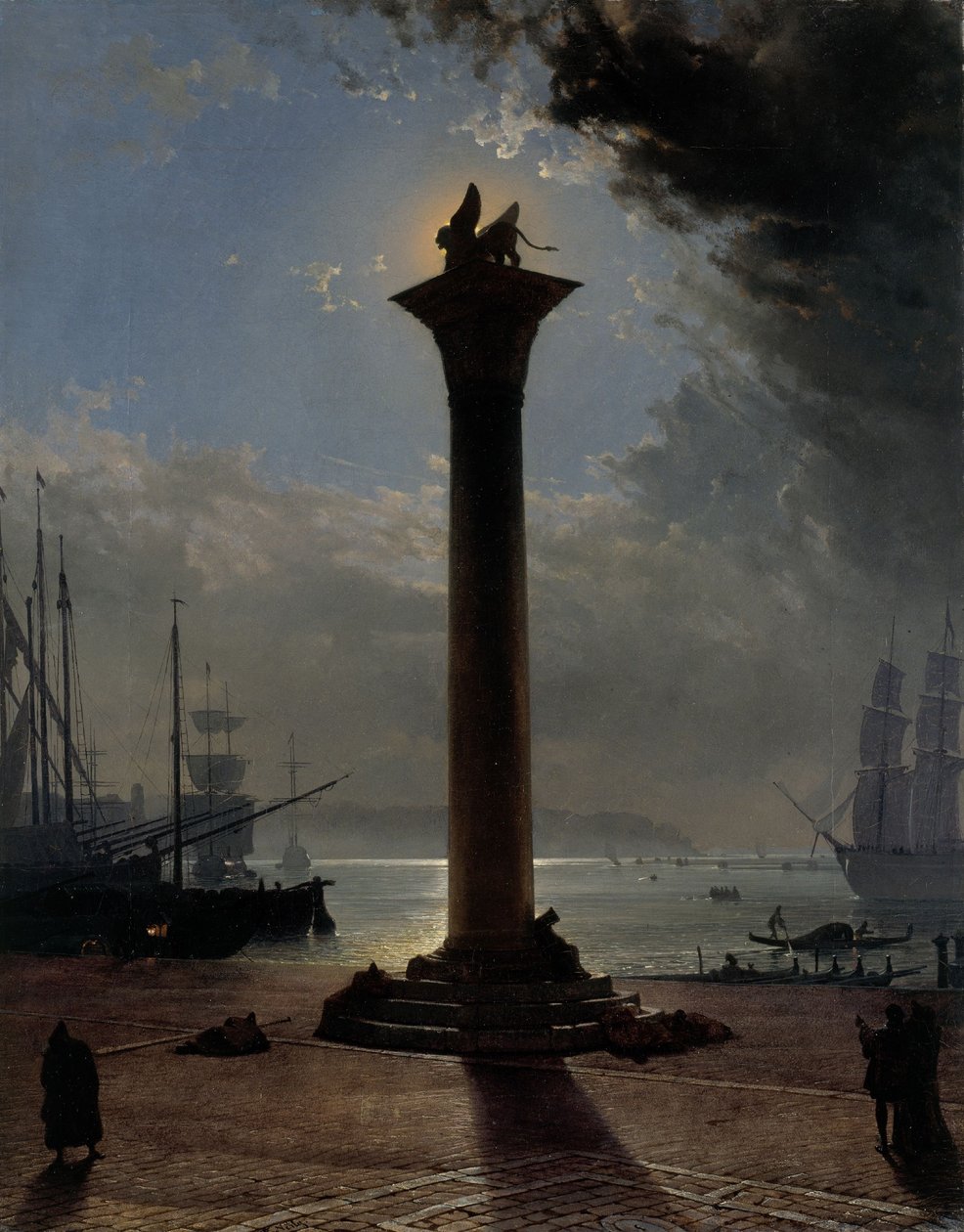 Mondlicht über der Piazzetta, ca. 1837 von Friedrich Nerly