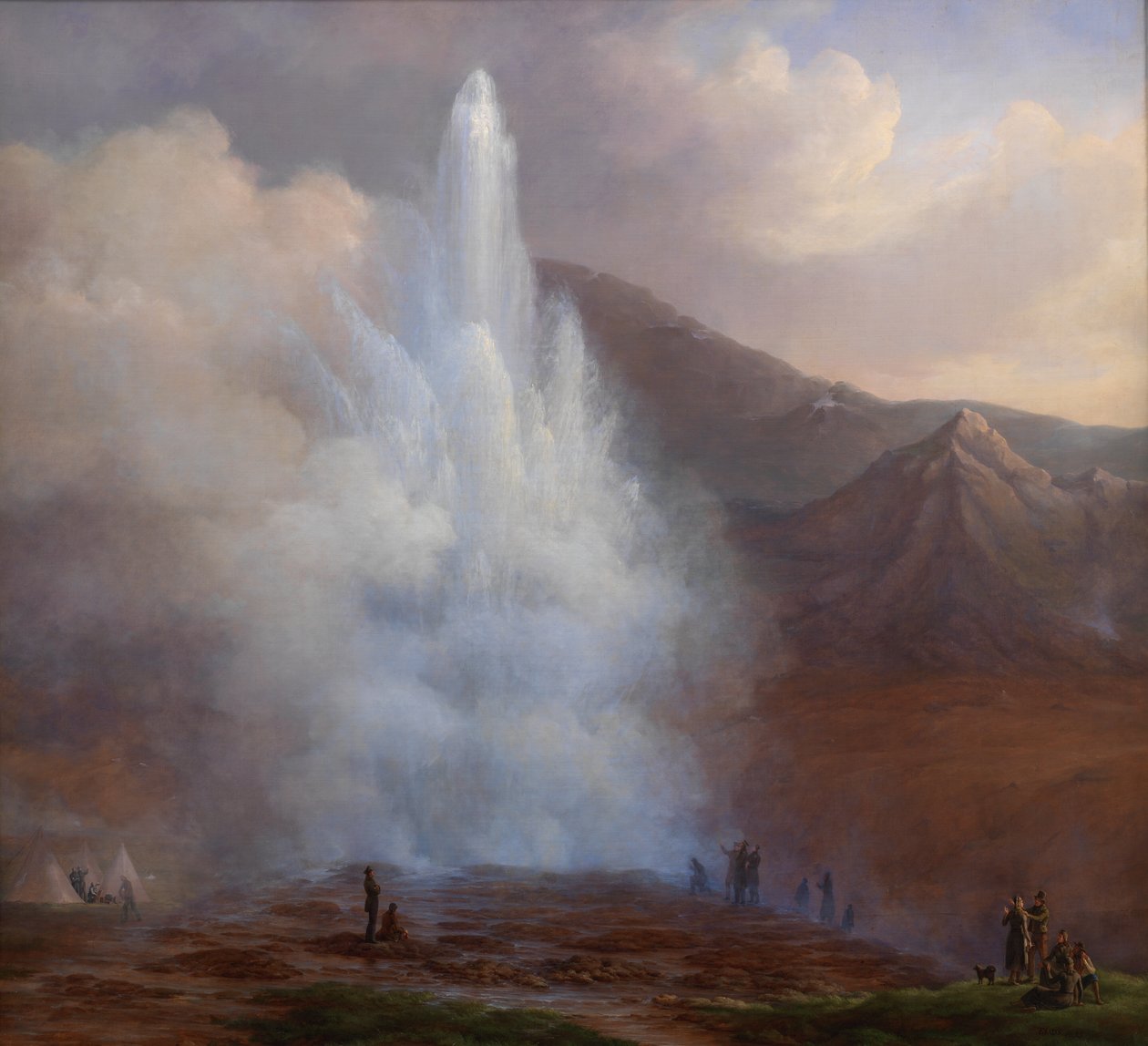 Der Ausbruch des Großen Geysirs in Island im Jahr 1834 von Friedrich Theodore Kloss