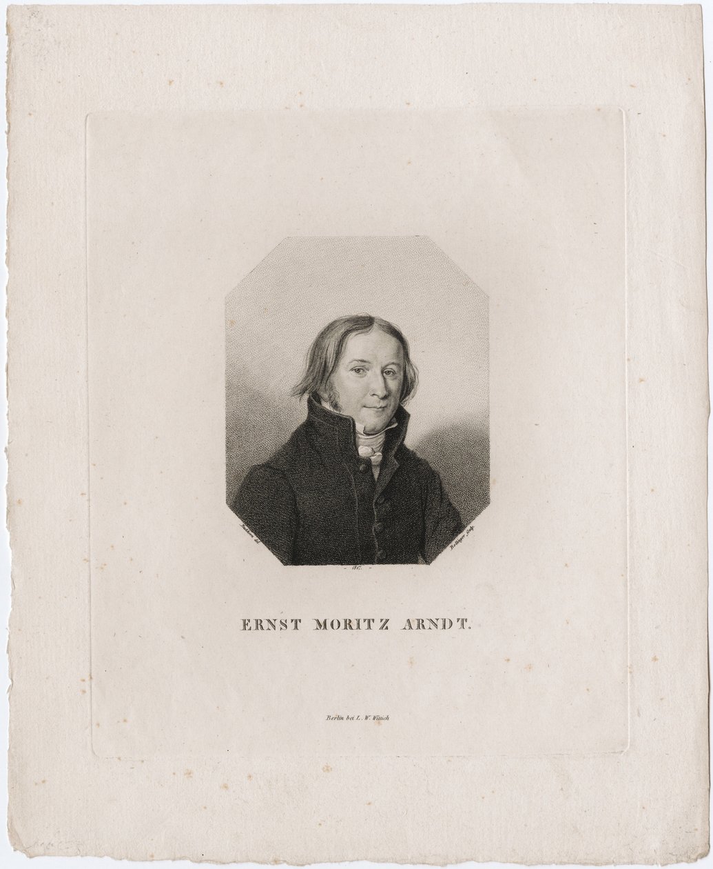 Porträt von Ernst Moritz Arndt, 1817 von Friedrich Wilhelm Bollinger