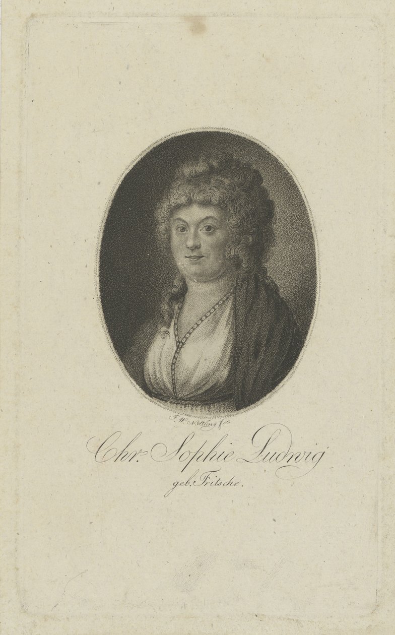 Porträt der Autorin Christiane Sophie Ludwig, geb. Fritsche 1764-1815, um 1810 von Friedrich Wilhelm Nettling