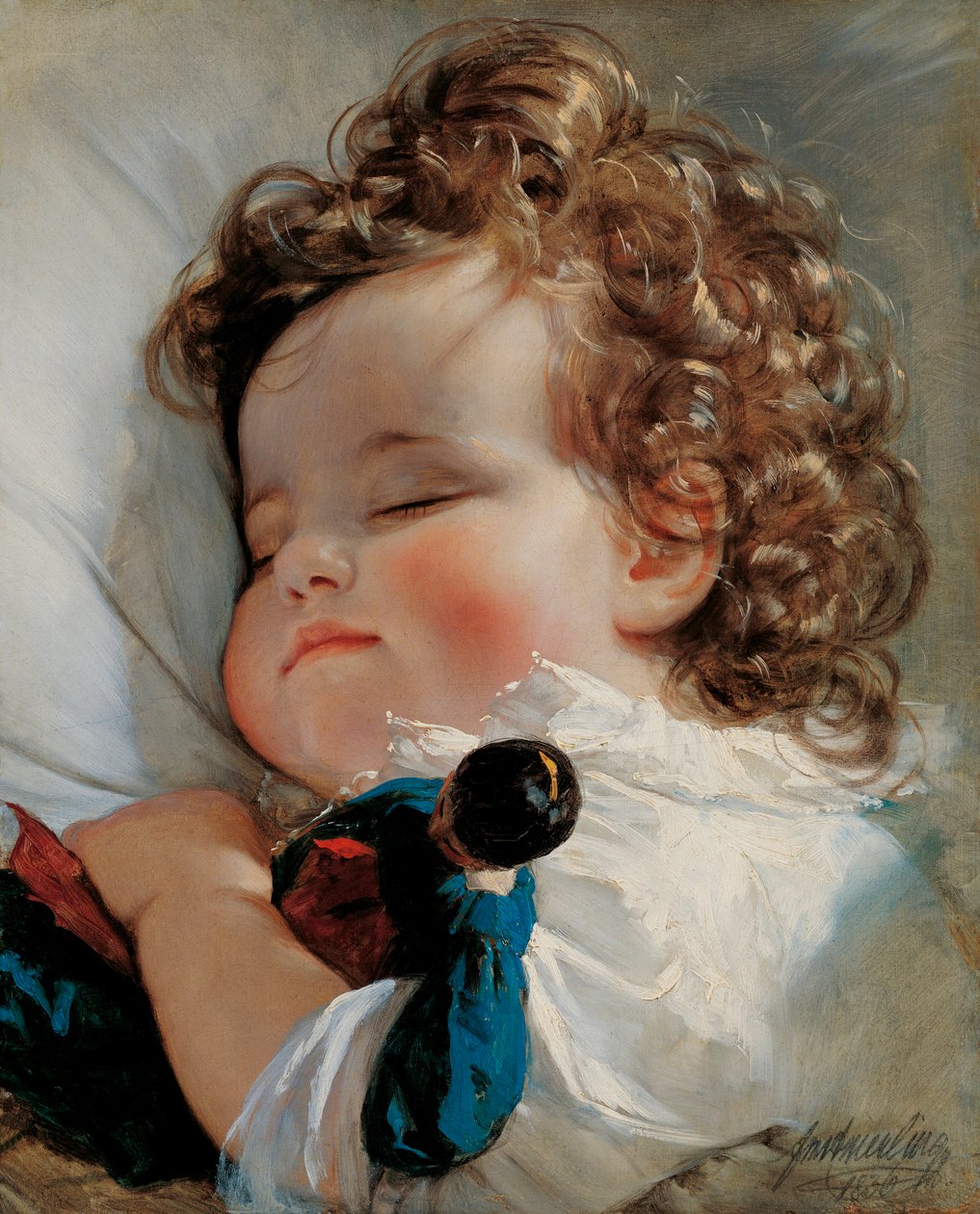 Porträt der Prinzessin Marie von Liechtenstein (1834-1909) im Alter von zwei Jahren von Friedrich von Amerling