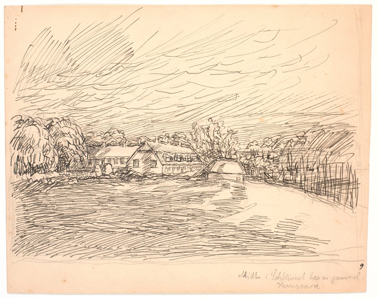 Mitten im Sonnenschein lag ein altes Herrenhaus von Fritz Syberg