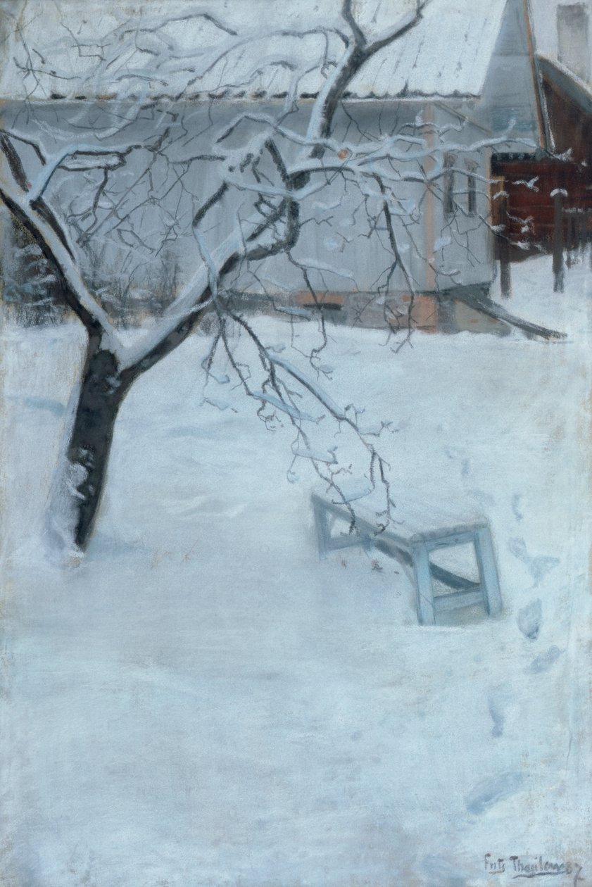 Im Februar (Hof Vinderen) von Fritz Thaulow