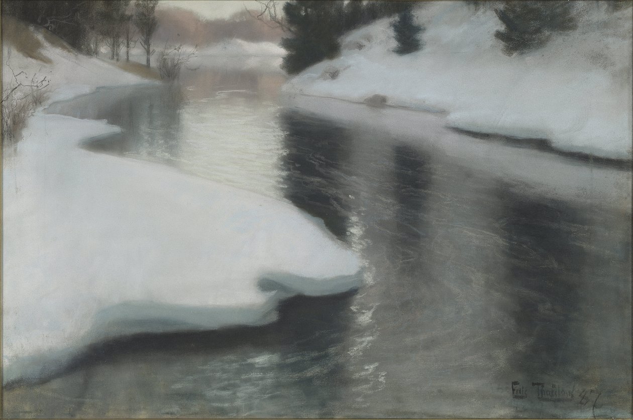 Frühlingstauwetter von Frits Thaulow