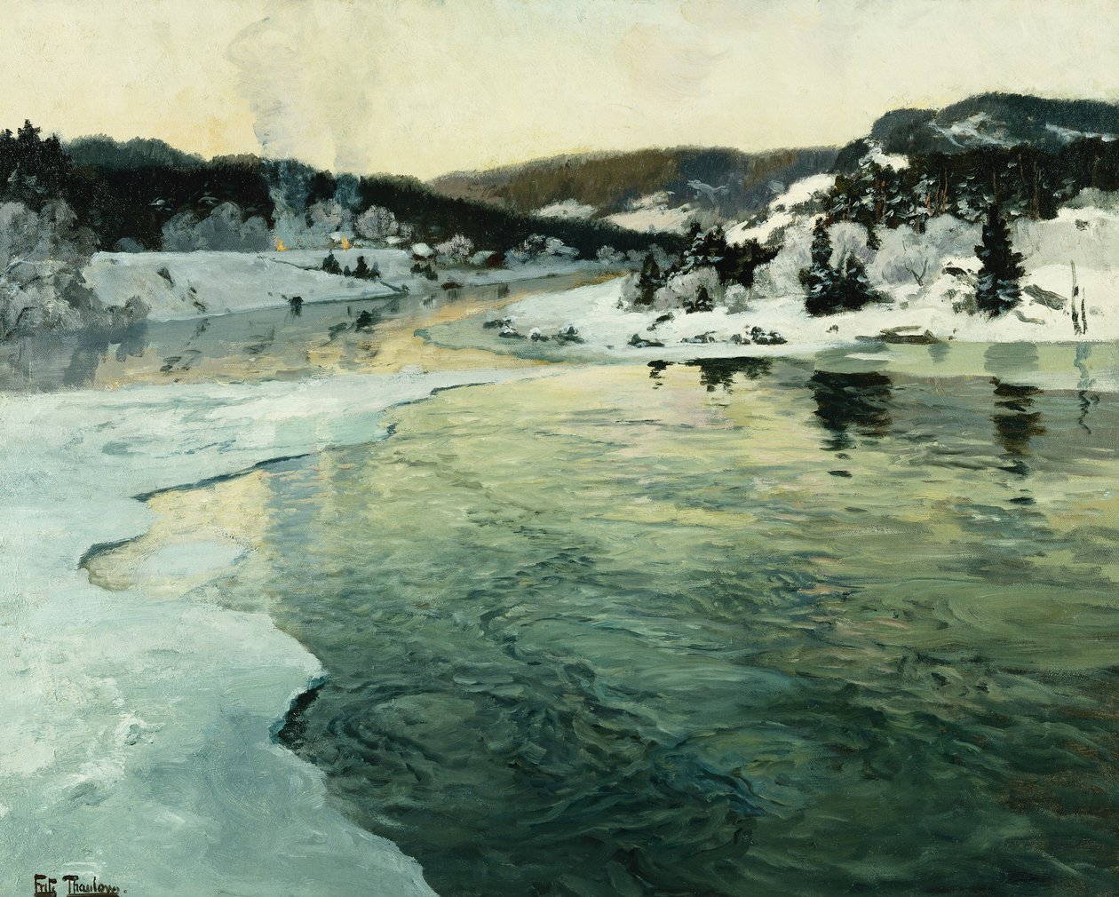 Winter am Mesna-Fluss bei Lillehammer von Frits Thaulow