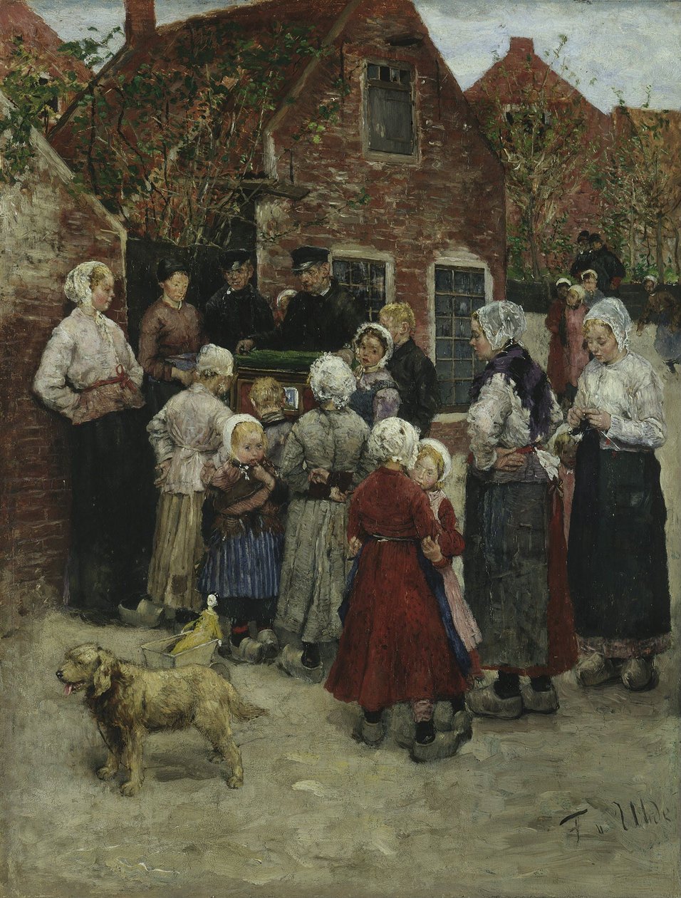 Drehorgelspieler in Zandvoort von Fritz von Uhde
