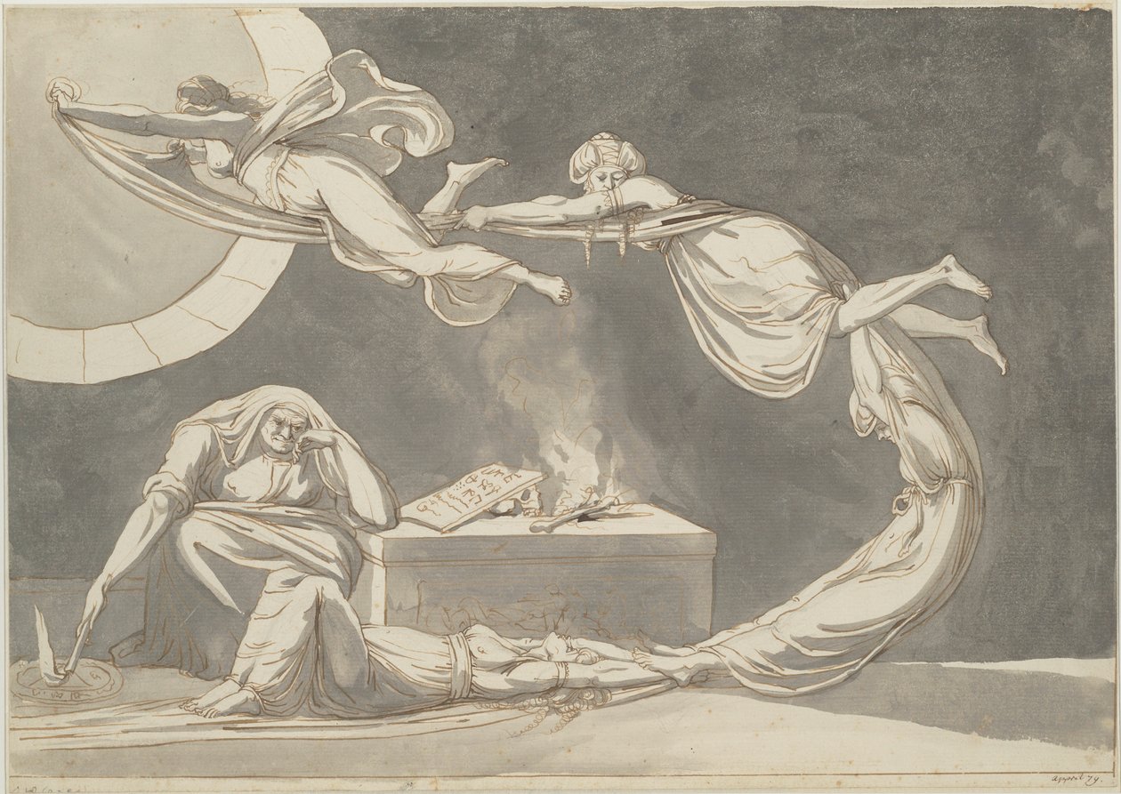 Beschwörungsszene mit einer Hexe am Altar, 1779 von Füssli