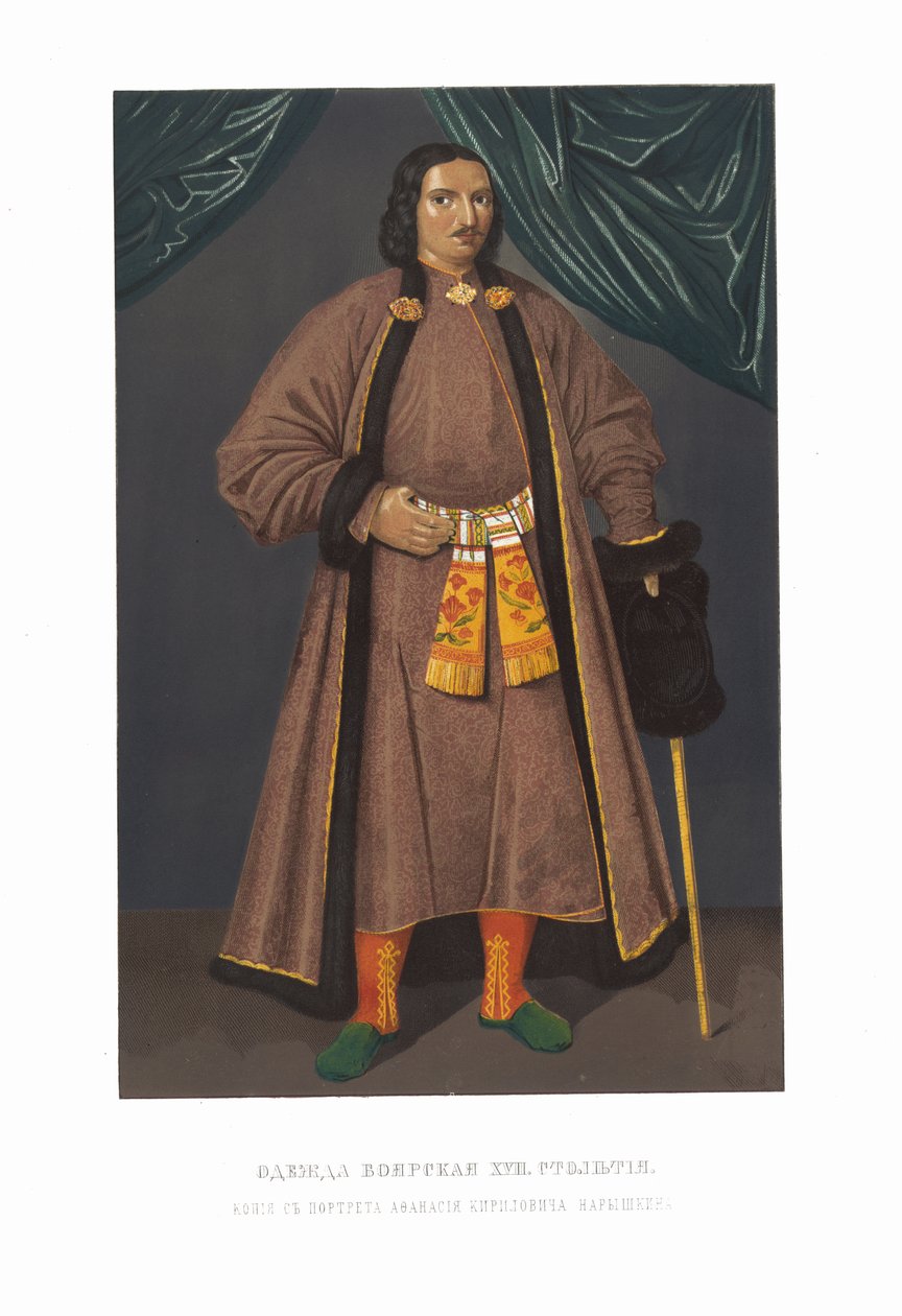 Bojarenkleidung des XVII. Jahrhunderts. Afanasiy Kirillovich Naryshkin. Aus den Antiquitäten von..., 184 von Fyodor Grigoryevich Solntsev