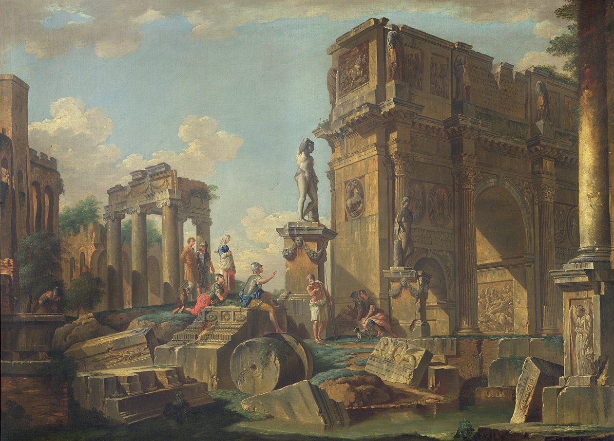 Architektonische Capriccio mit dem Konstantinsbogen von Giovanni Paolo Pannini