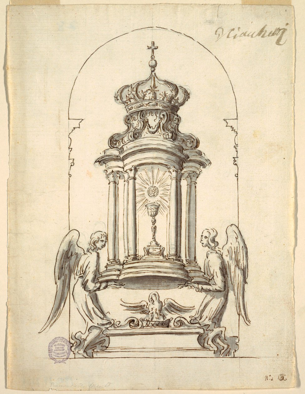 Entwurf für eine Tabernakeltür aus Bronze von G B C