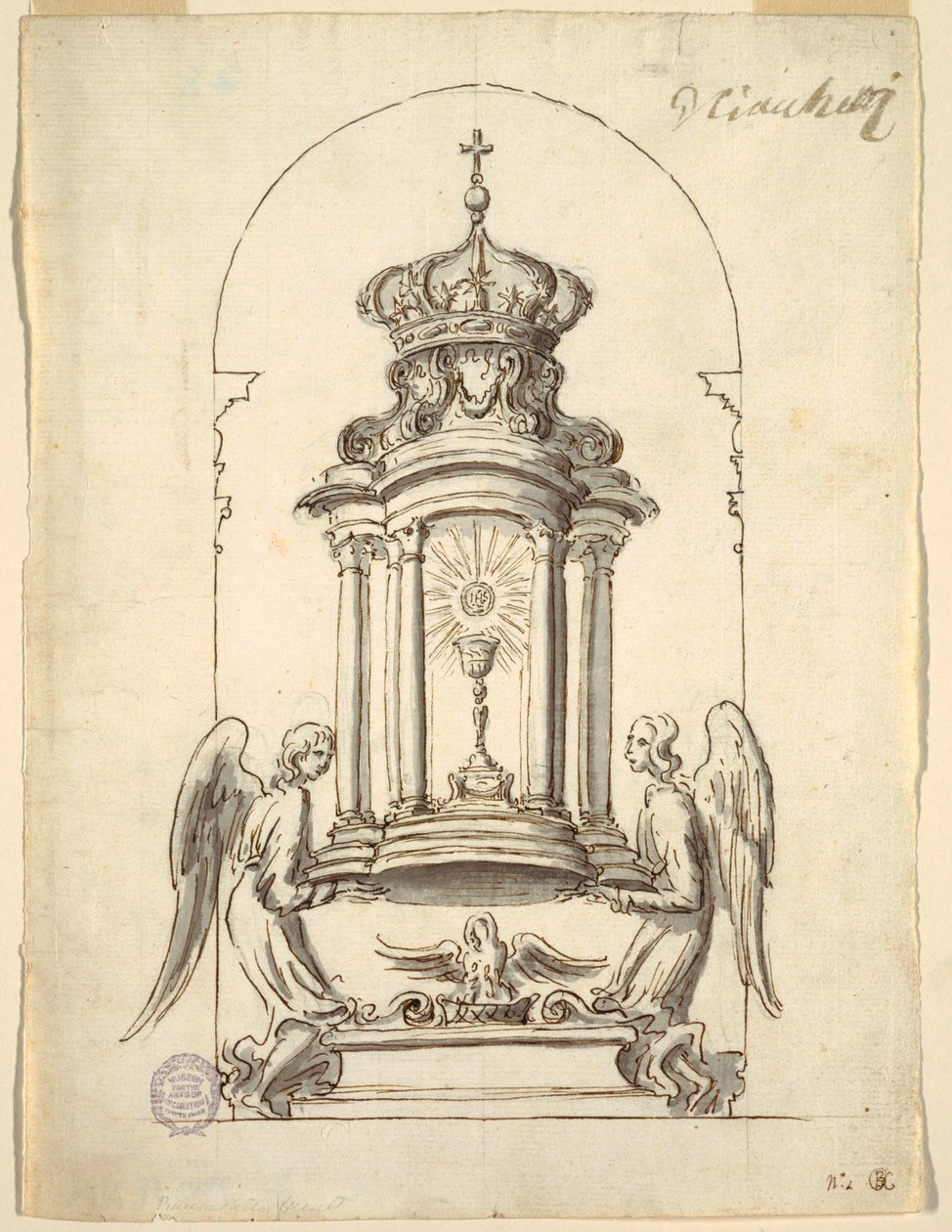 Entwurf für eine Tabernakeltür aus Bronze, ca. 1725 von G B C