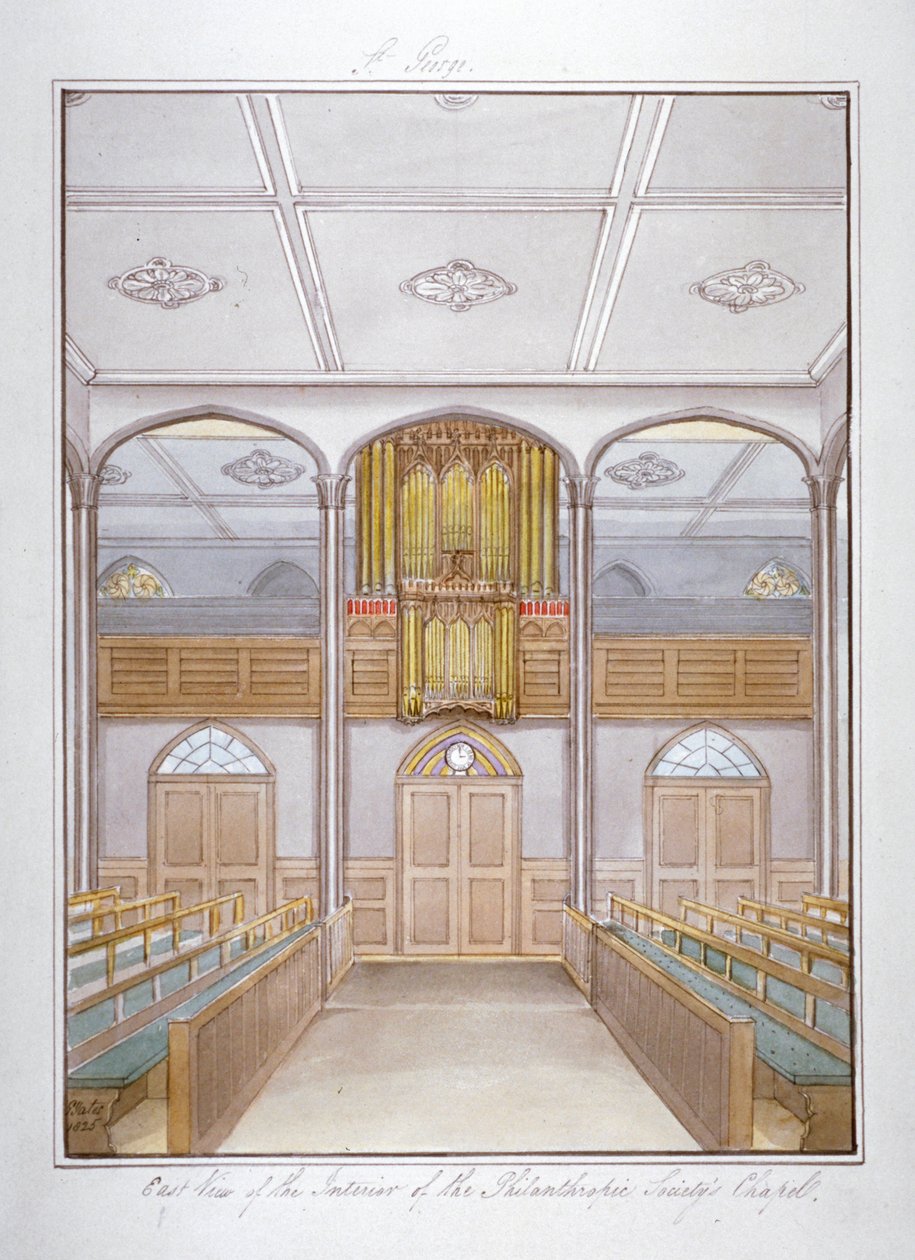 Die Kapelle in der Philanthropic Society Institution an der London Road, Southwark, London, 1825 von G Yates