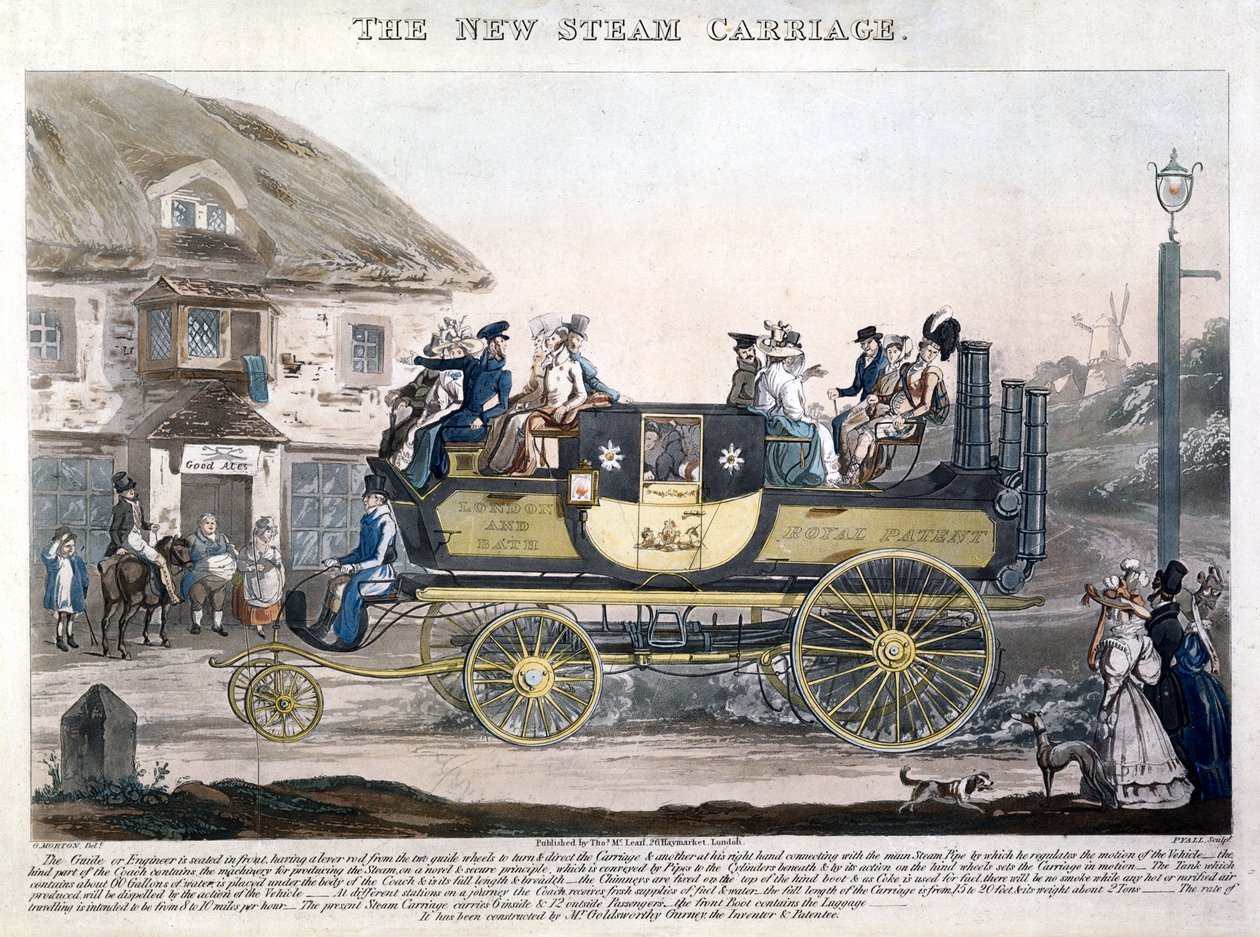 Die neue Dampfkutsche, graviert von Henry Pyall, 1827 von G. after Morton