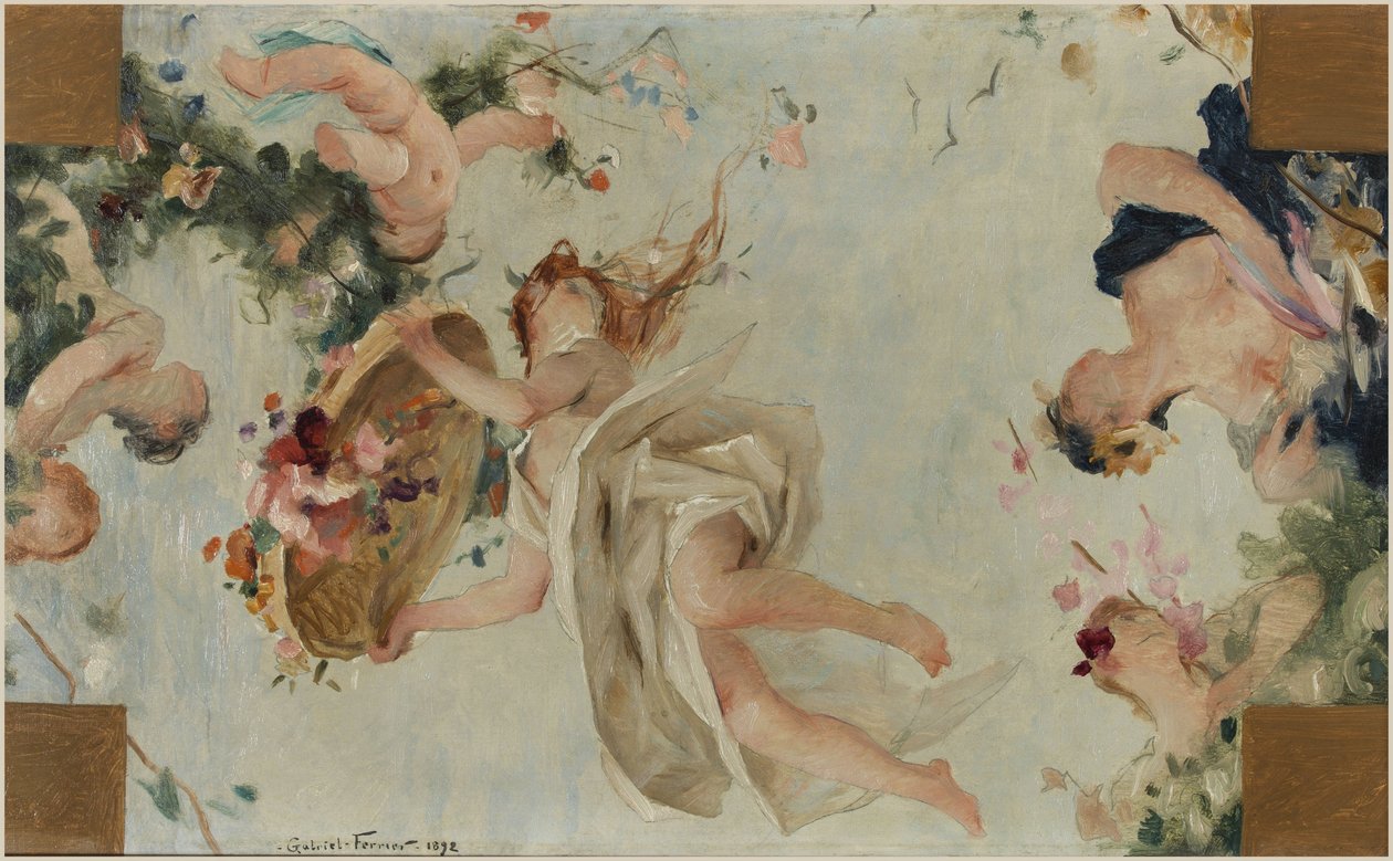 Skizze für den Festsaal im Hôtel de Ville de Paris: Die Blumen von Gabriel Joseph Marie Augustin Ferrier