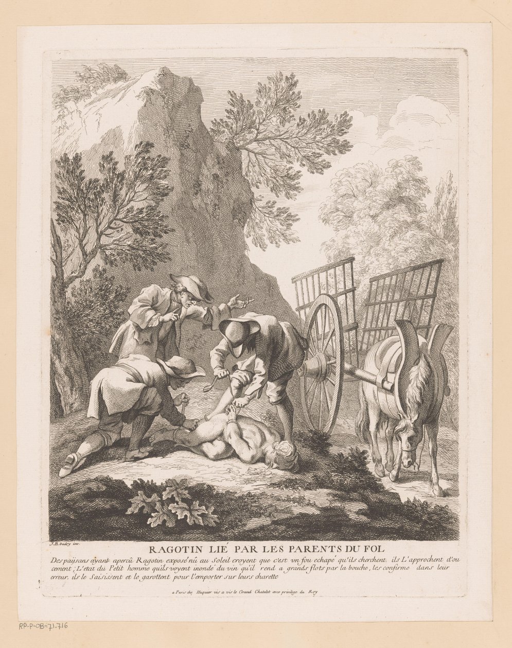 Schlafender Ragotin gefesselt und entführt von Gabriel Huquier