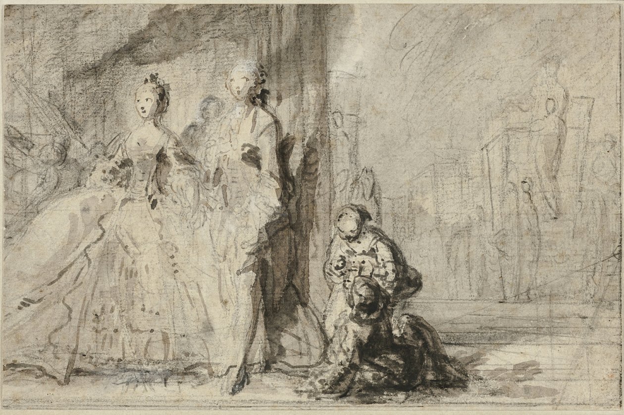Die Promenade auf dem Boulevard von Gabriel Jacques de Saint Aubin