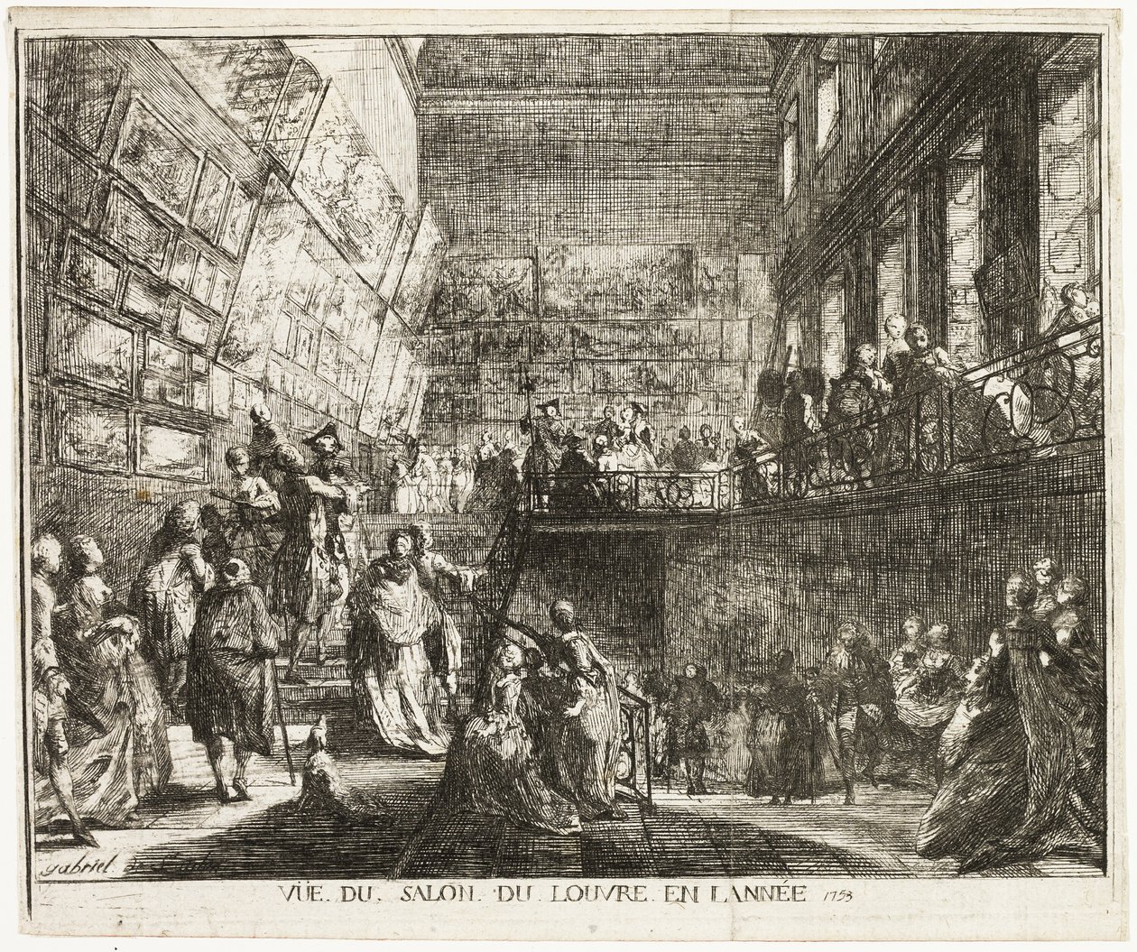 Ansicht des Salons im Louvre im Jahr 1753 von Gabriel Jacques de Saint Aubin