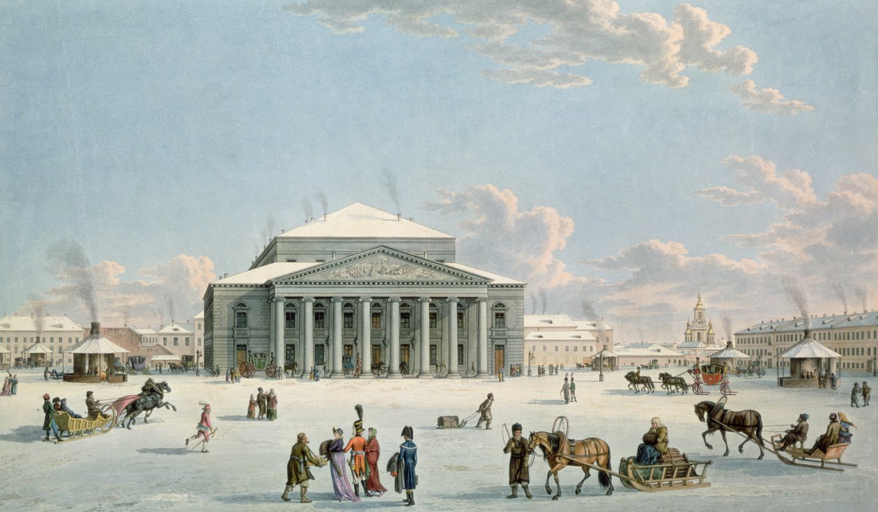 Das Bolschoi-Theater, St. Petersburg von Gabriel oder Matthias Lory, um 1800, nach einem Gemälde von Johann Georg de Mayr, um 1790 (Gravur) von Gabriel L. & Lory Mathias G. (1784 1846) Lory