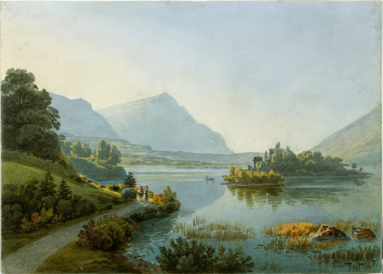 See Lauerz mit Schwanau-Insel von Gabriel Lory der Jüngere