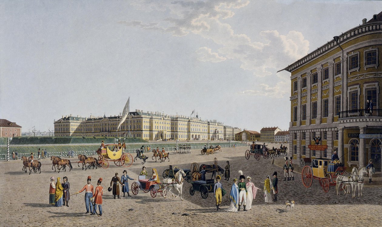 Ansicht des Palastplatzes vom Newski-Prospekt von Gabriel Ludwig Lory the Elder