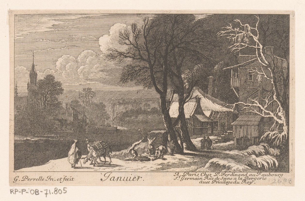 Titelbild mit Landschaft im Monat Januar von Gabriel Perelle