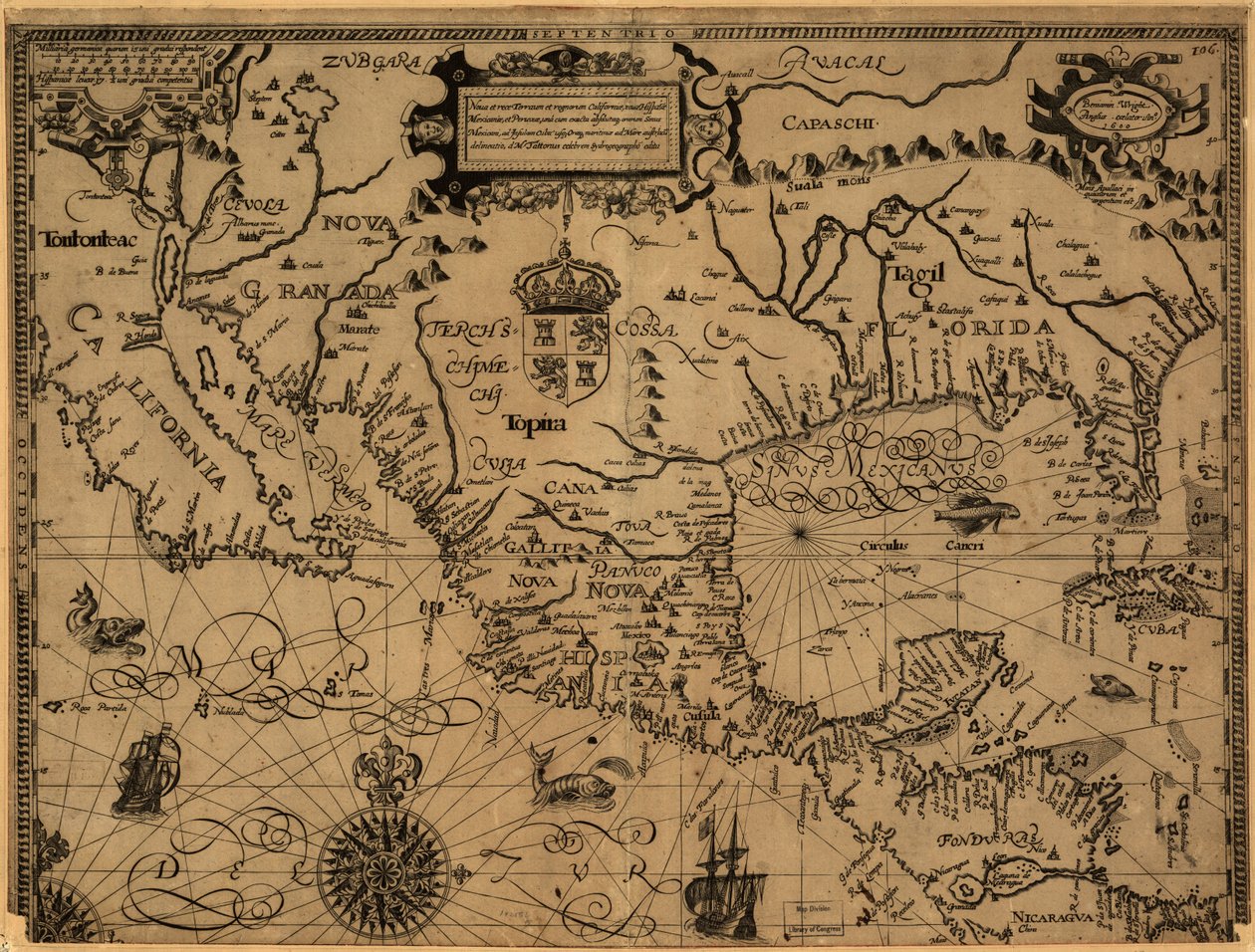 Nova et rece terraum et regnorum Californae, nouae Hispaiae Mexicanae, et Peruviae von Gabriel Tatton