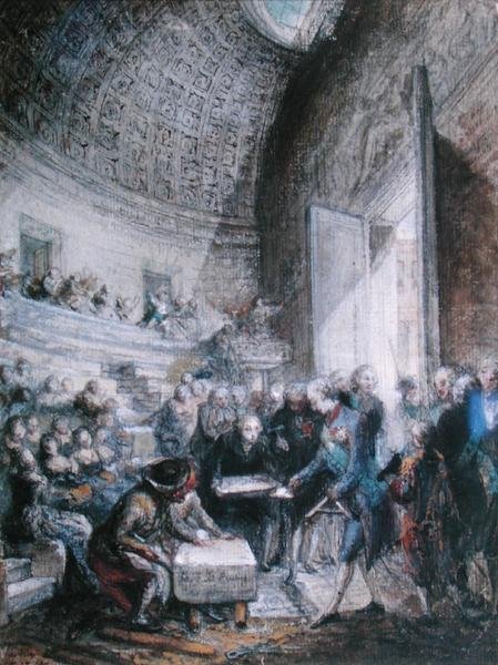 Ludwig XVI. (1754-93) legt den Grundstein der Königlichen Akademie der Chirurgie von Gabriel de Saint Aubin