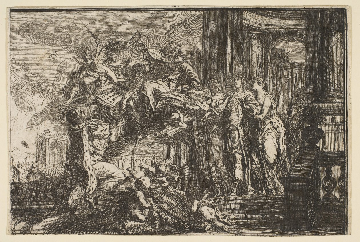 Allegorie auf die Genesung des Dauphins, 1752 von Gabriel de Saint Aubin