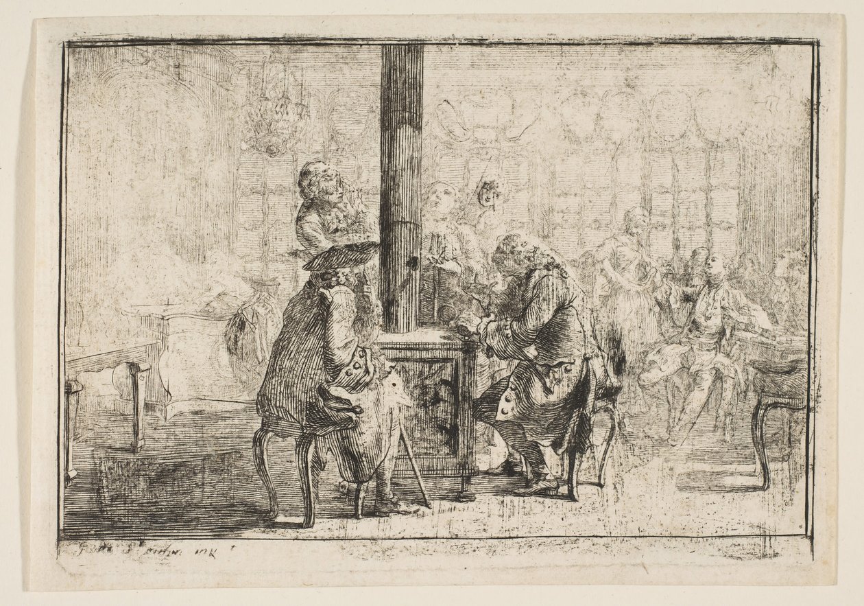 Die Nouvellisten, 1752 von Gabriel de Saint Aubin