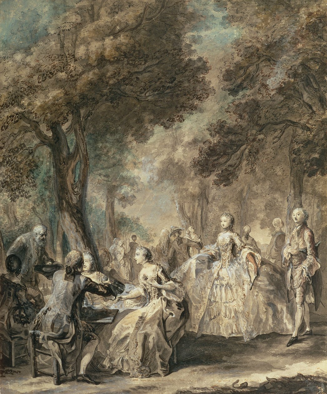 Pariser beim Spaziergang, 1760-1 von Gabriel de Saint Aubin