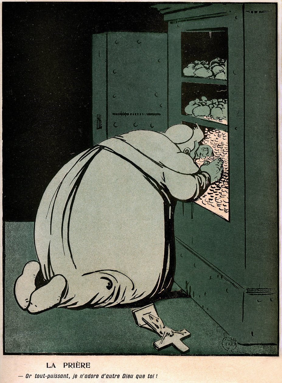 Karikatur im französischen politischen Humor-Tagebuch „The butter plate“ Spezial Vatikan (Nr. 242 vom 18. November) von Gabriele (1865 1937) Galantara