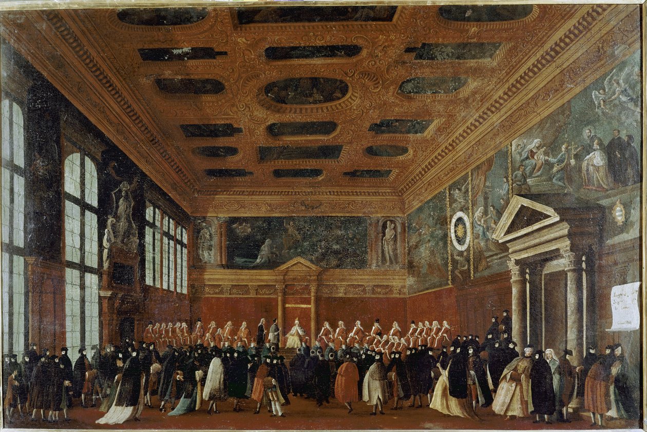Empfang von Botschaftern im Collegio - Gemälde von Gabriele Bella von Gabriele Bella