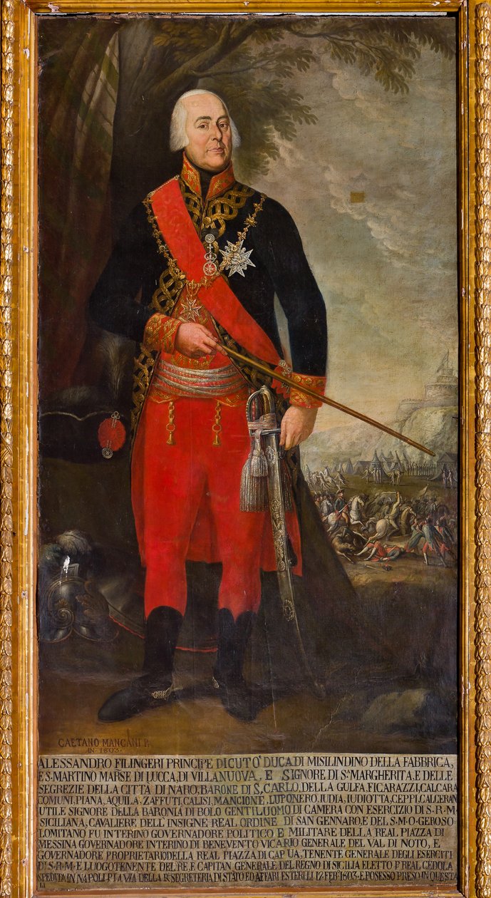 Alessandro Filangeri, Leutnant des Königs von Gaetano Mangano