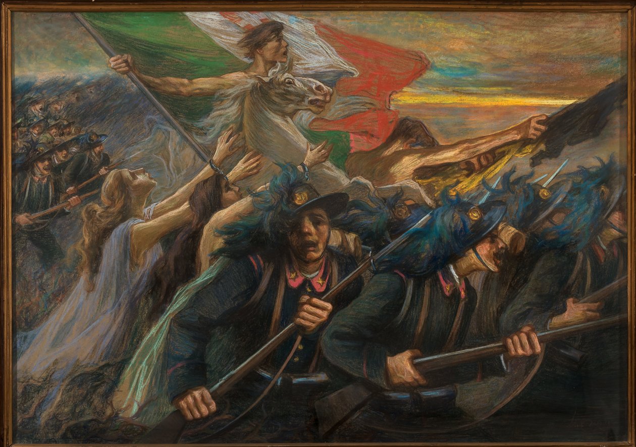 Trento und Trieste, Der Angriff der Bersaglieri (Schützen) von Gaetano Previati