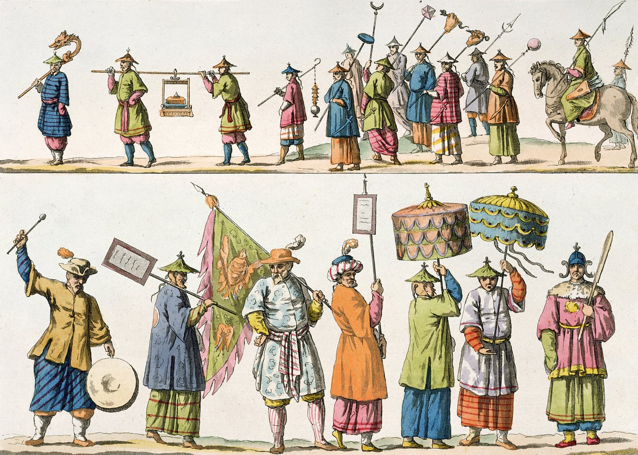 Hauptbegleiter der Prozession des chinesischen Kaisers, Illustration aus 