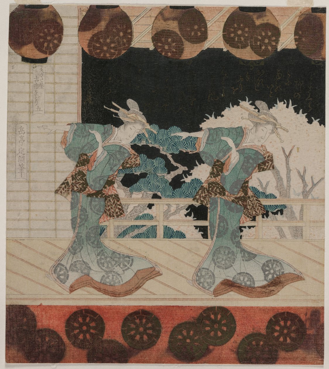 Der Tanz in Furuichi für die Hisagataya-Gruppe von Gakutei Harunobu