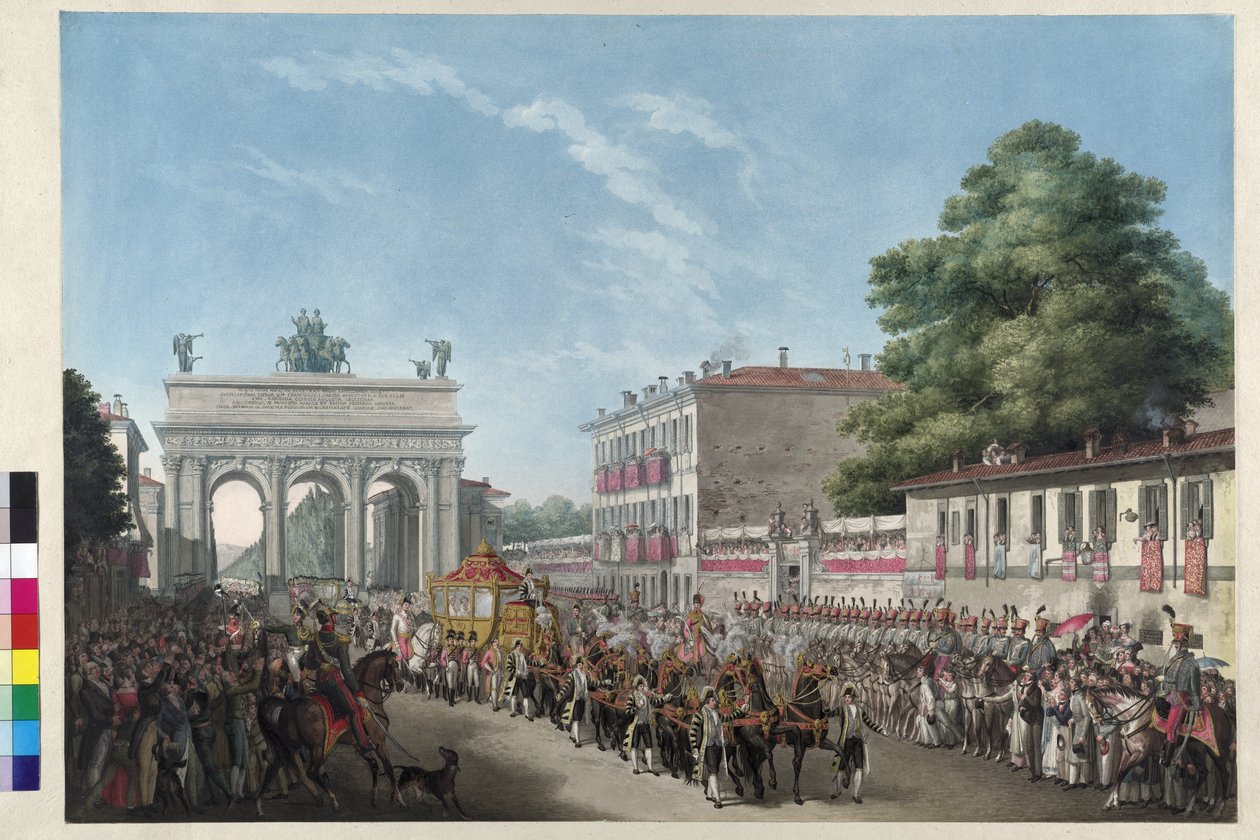 Einzug von Kaiser Franz I. in Mailand am 10. Mai 1825 von Gallo Gallina