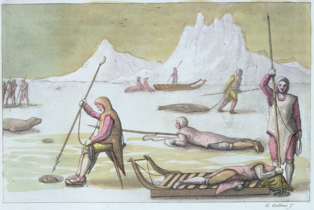 Warten auf dem Eis (Detail) von Gallo Gallina
