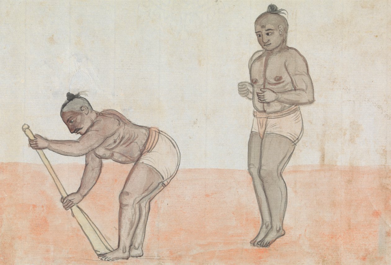 Zwei Jeyties beim Üben von Gangaram Chintaman Tambat