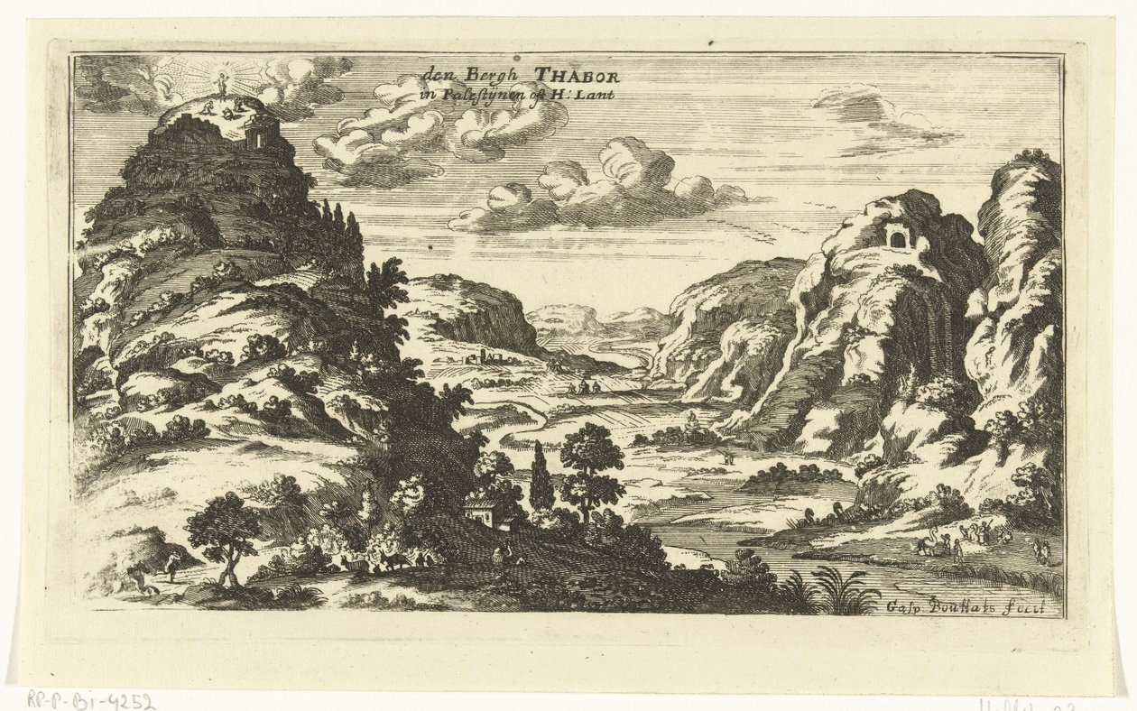 Ansicht des Berges Tabor und die Verklärung Christi von Gaspar Bouttats