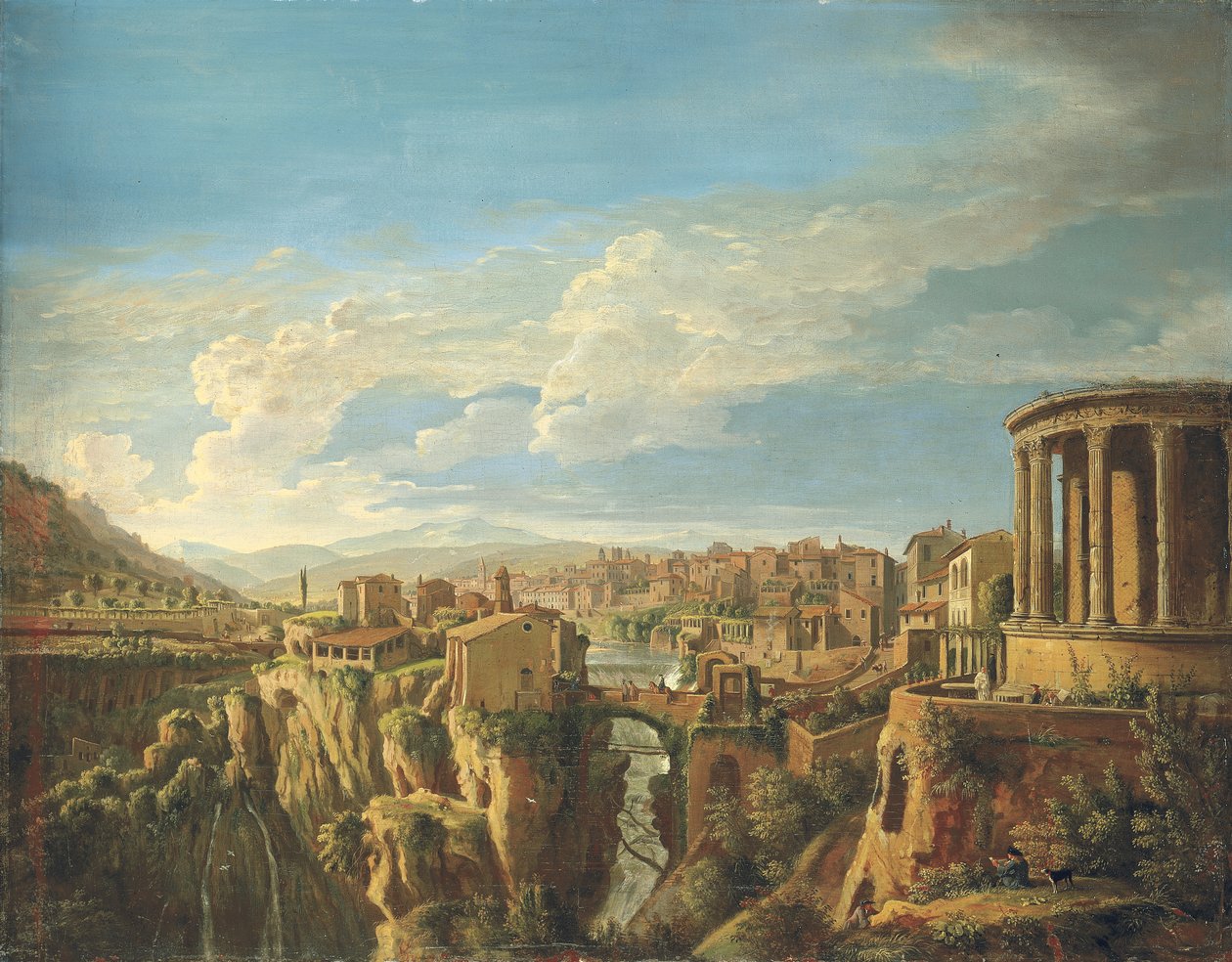 Ein Blick auf Tivoli mit dem Tempel der Vesta von Gaspar van Wittel