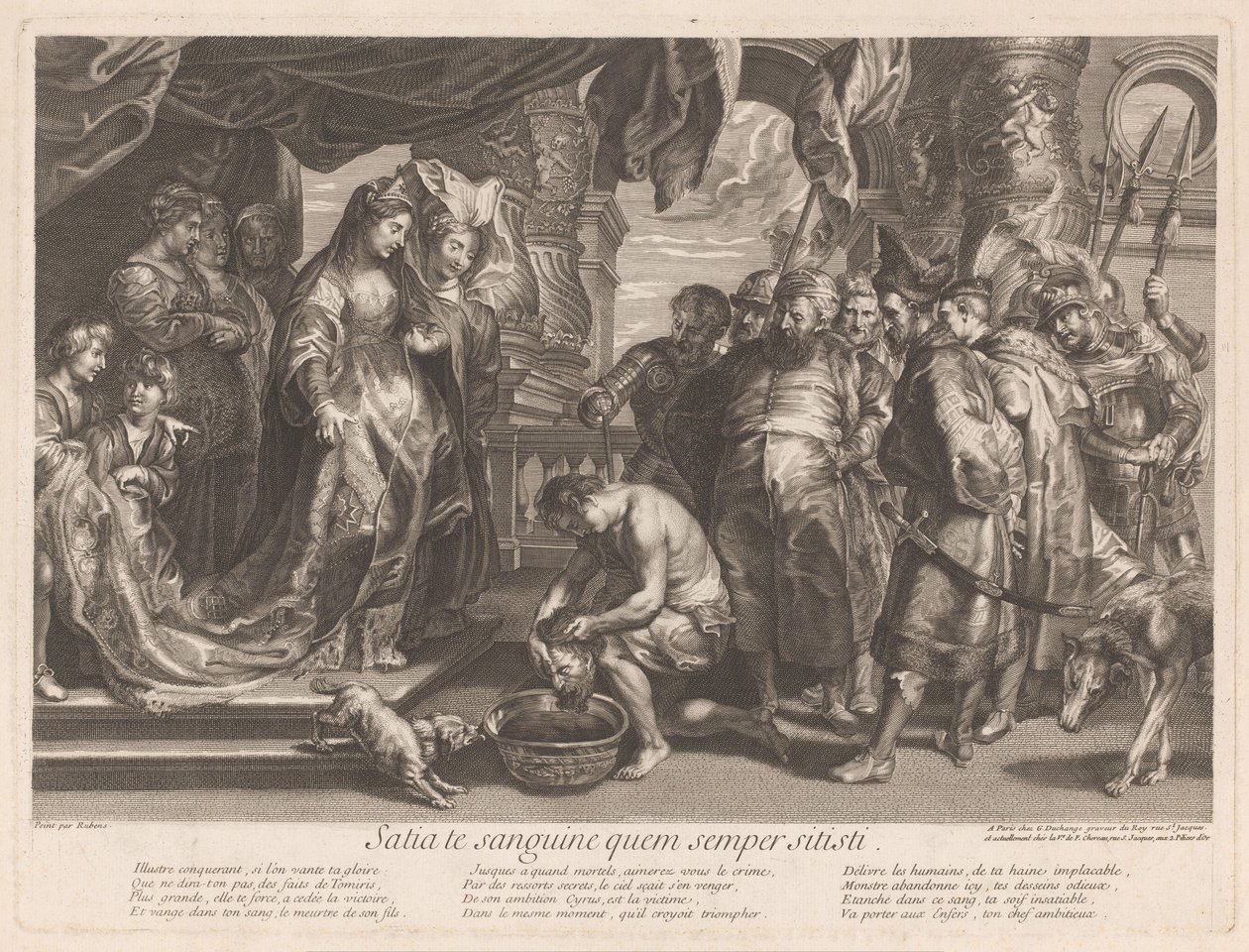 Thomiris taucht den Kopf von Cyrus in eine Schale mit Blut von Gaspard Duchange (attributed to)