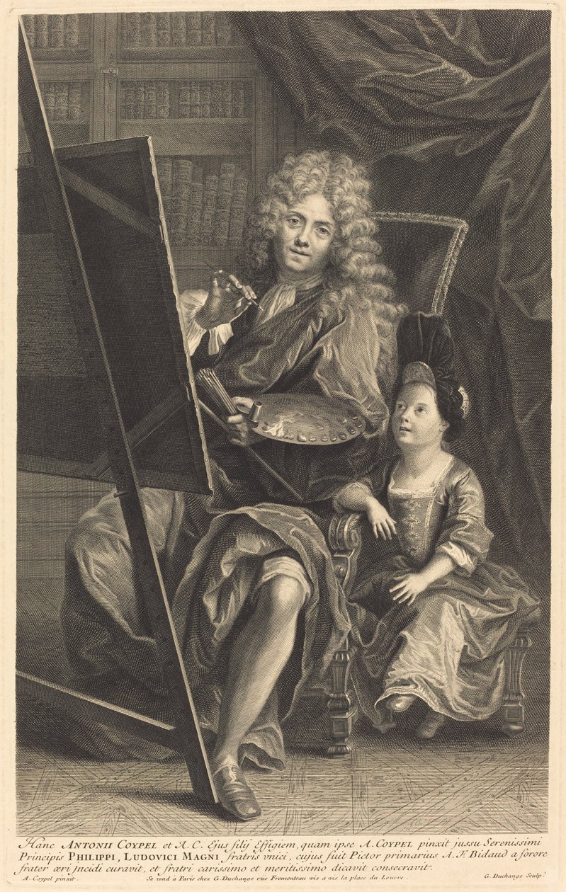 Antoine Coypel und sein Sohn von Gaspard Duchange after Antoine Coypel