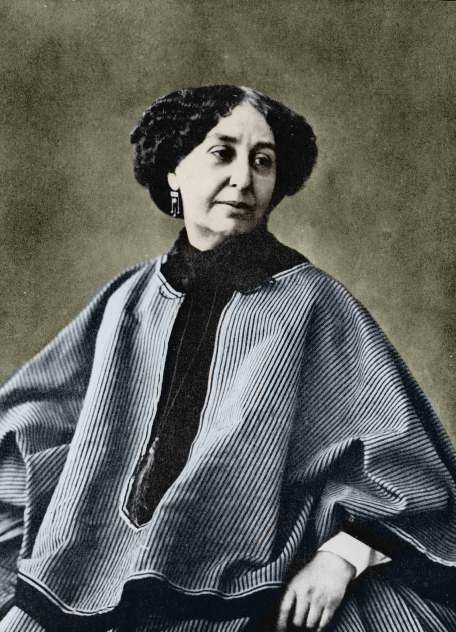George Sand (Aurore Dupin, Baronne Dudevant) (1804-1876), französische Schriftstellerin, fotografiert von Nadar um 1865. von Gaspard Felix Tournachon Nadar