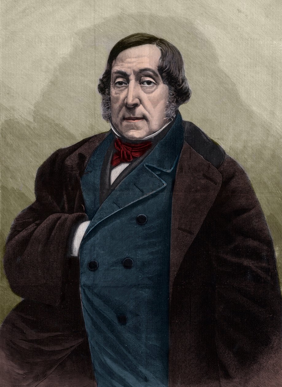 Porträt von Gioachino (Gioacchino) Rossini (1792-1868), italienischer Komponist - Gravur nach dem Foto von Nadar von Gaspard Felix Tournachon Nadar