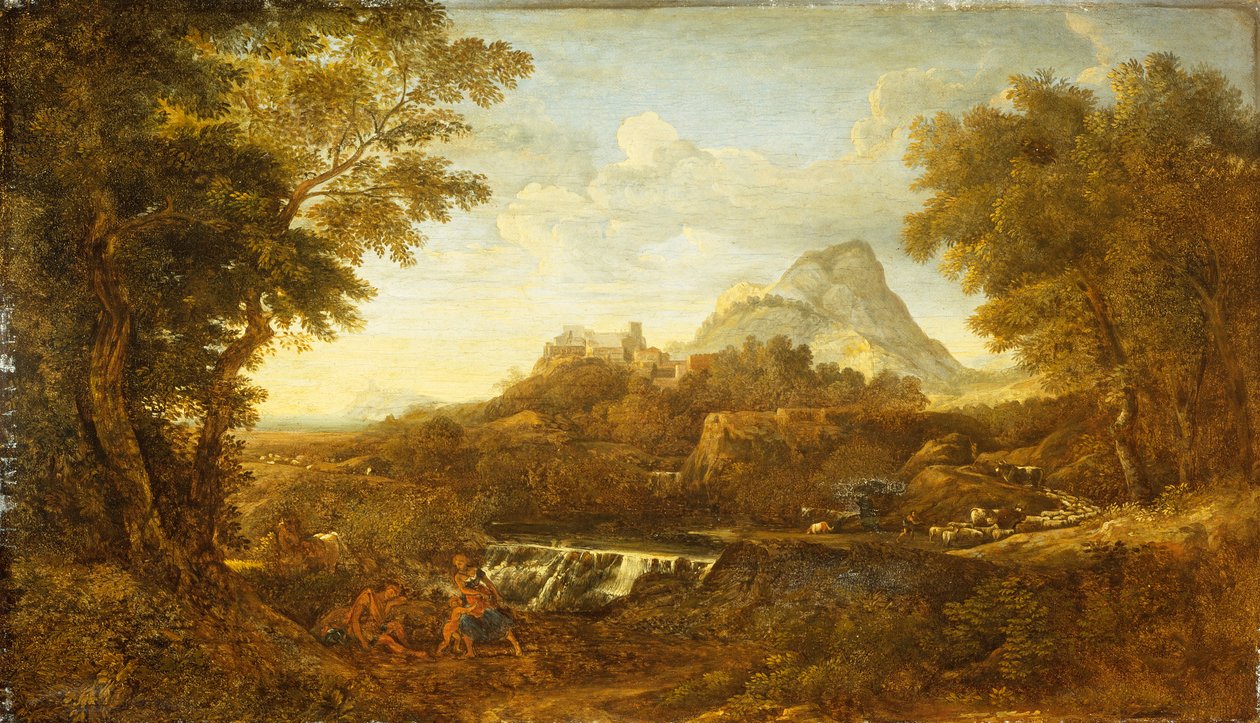 Rinaldo und Armida, Liebende aus Gerusalemme Liberata von Gaspard Poussin (school of) Dughet